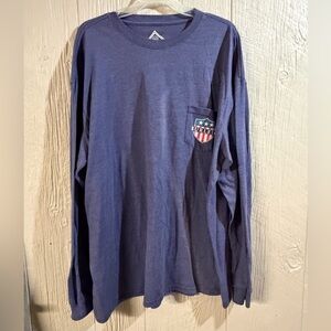 BURLEBO Men's Navy Long Sleeve Tee